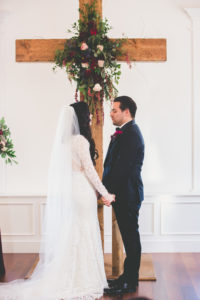 St. Augustine Wedding Bride and Groom at Altar