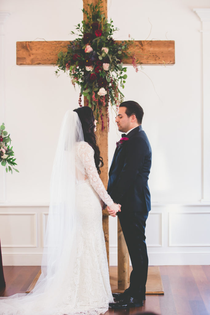 St. Augustine Wedding Bride and Groom at Altar