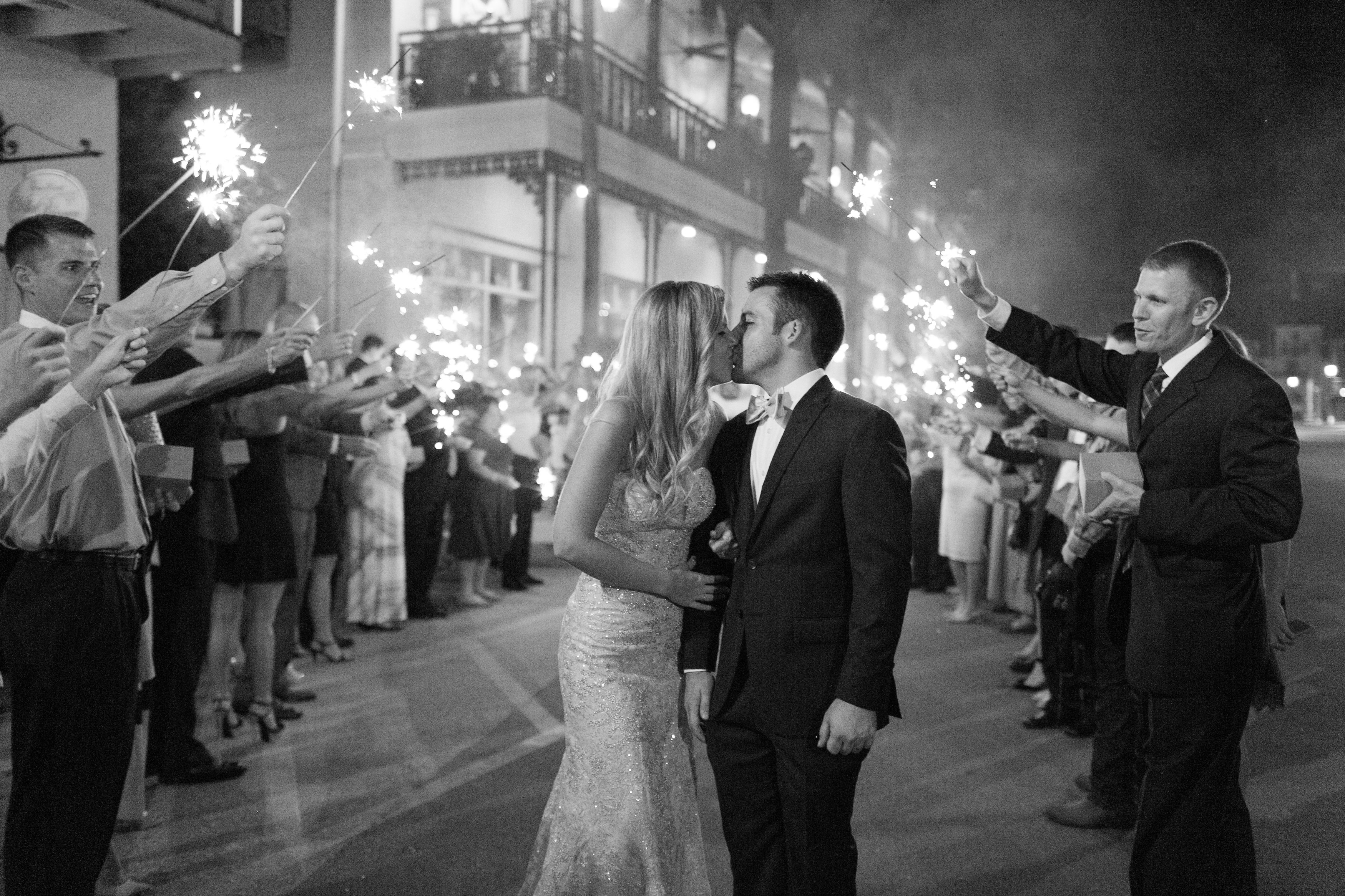 Romantic Sparkler exit perfectly captured by Alex Michele Photography!