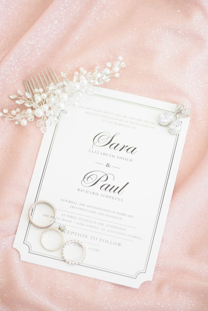 St Augustine Wedding Venues Ring and Invite