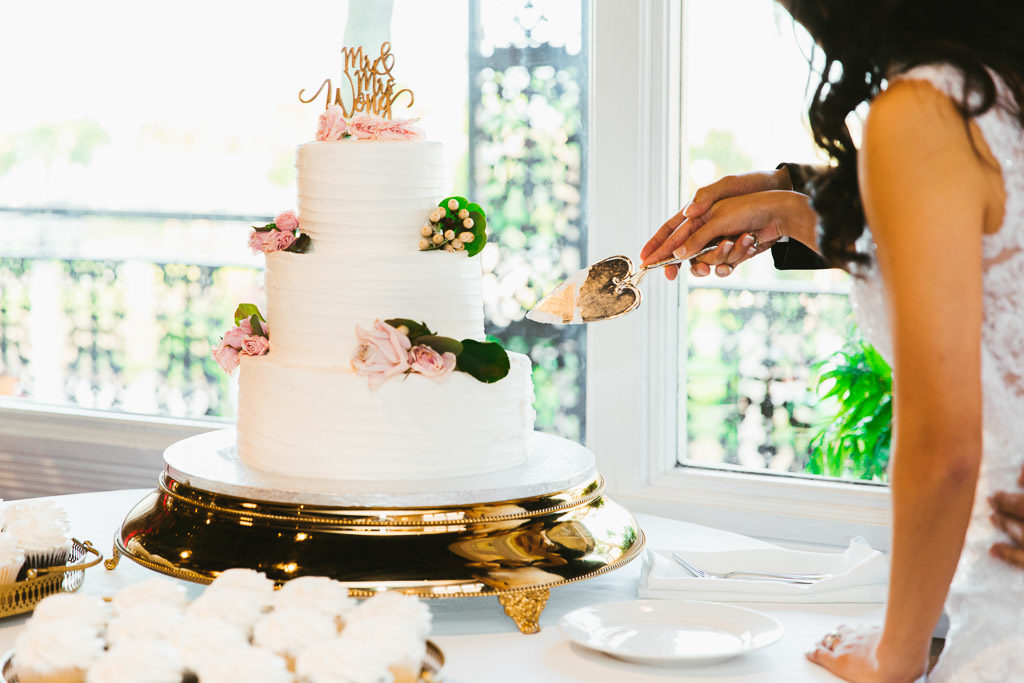St. Augustine Wedding Cutting the Cake