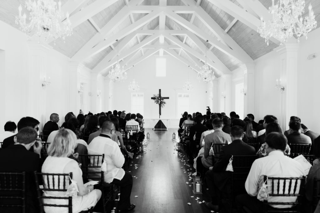 St. Augustine Wedding Ceremony in the Villa Blanca Black and White