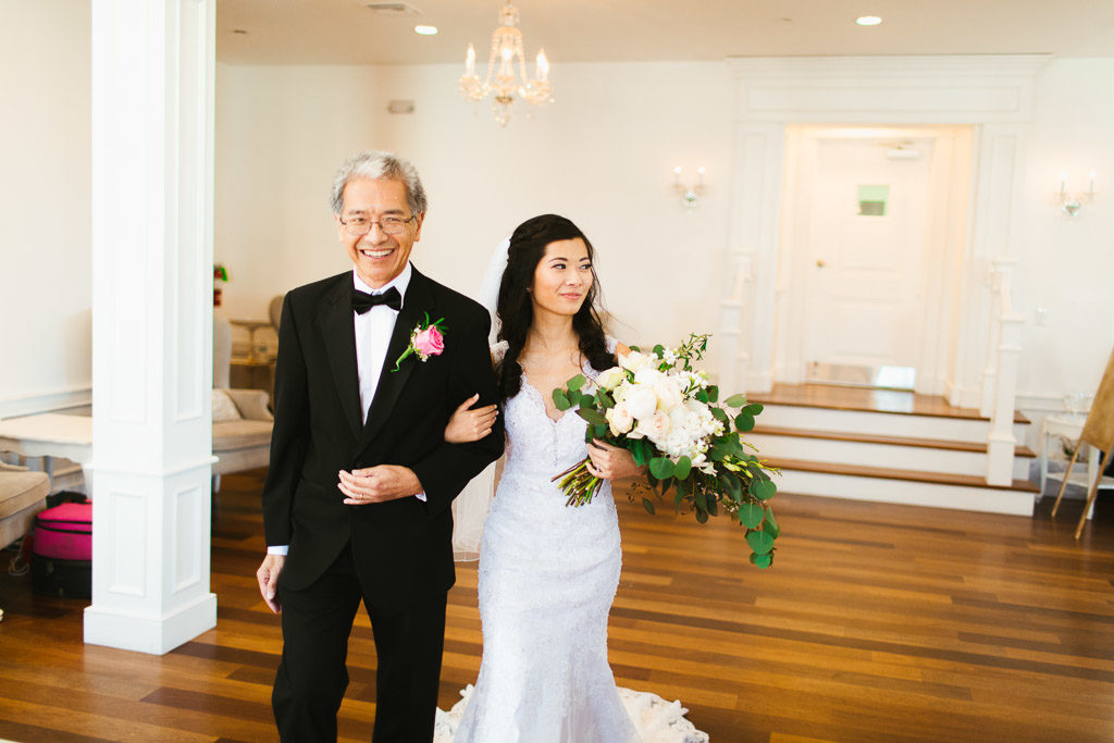 St. Augustine Wedding Bride and Father down the aisle