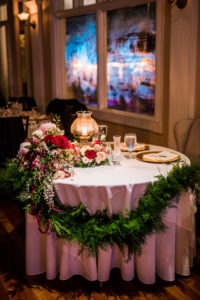 St. Augustine Winter Wedding Ballroom Sweetheart Table